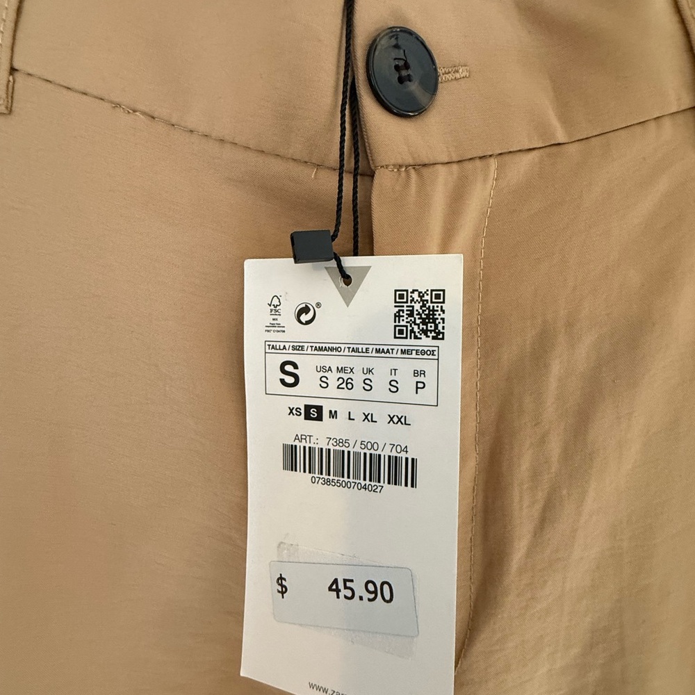 Zara Tall Wide Leg Trousers in Caramel Brown | High Waisted | Small - Picture 4 of 10